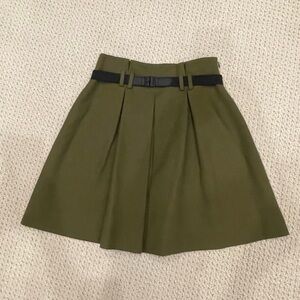 NWT Miss Wu Green Mini A-Line Pleated Skirt
